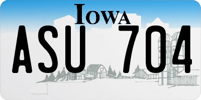 IA license plate ASU704