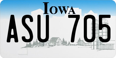 IA license plate ASU705