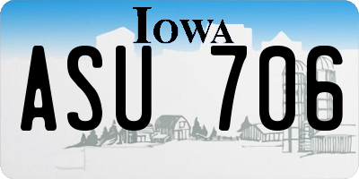 IA license plate ASU706