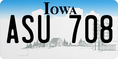 IA license plate ASU708
