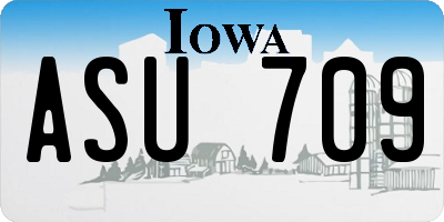 IA license plate ASU709