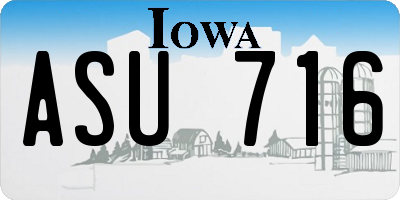 IA license plate ASU716
