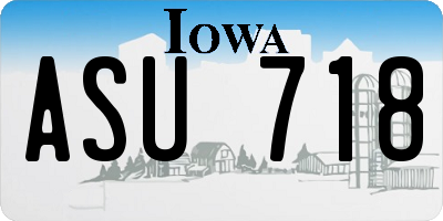 IA license plate ASU718