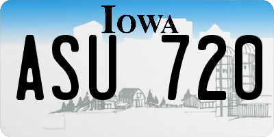 IA license plate ASU720