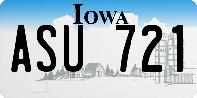 IA license plate ASU721