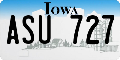 IA license plate ASU727