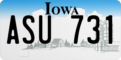 IA license plate ASU731