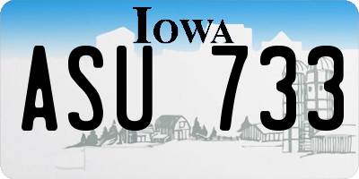 IA license plate ASU733