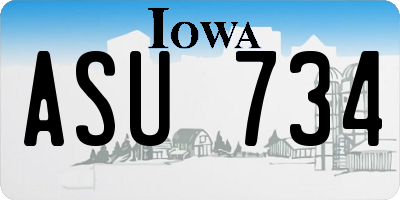 IA license plate ASU734