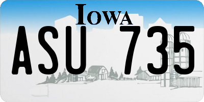 IA license plate ASU735
