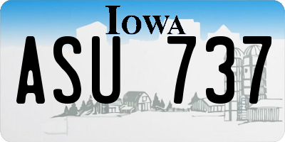 IA license plate ASU737