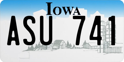 IA license plate ASU741