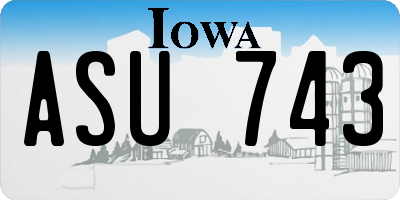 IA license plate ASU743