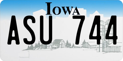 IA license plate ASU744