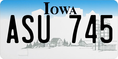 IA license plate ASU745