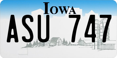 IA license plate ASU747