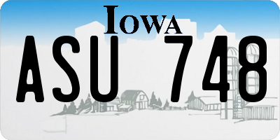 IA license plate ASU748