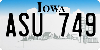 IA license plate ASU749