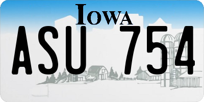 IA license plate ASU754