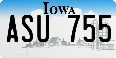 IA license plate ASU755