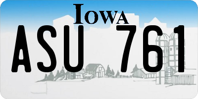 IA license plate ASU761