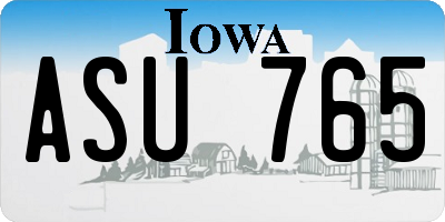 IA license plate ASU765
