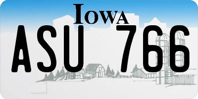 IA license plate ASU766