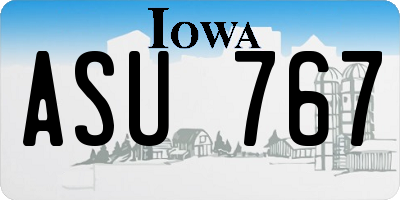 IA license plate ASU767