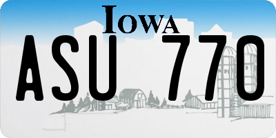 IA license plate ASU770