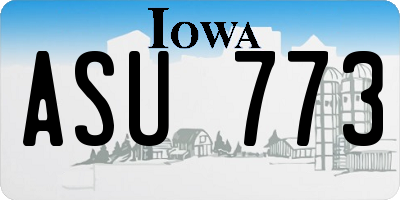 IA license plate ASU773