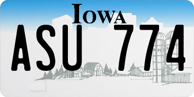 IA license plate ASU774