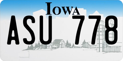 IA license plate ASU778