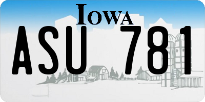 IA license plate ASU781