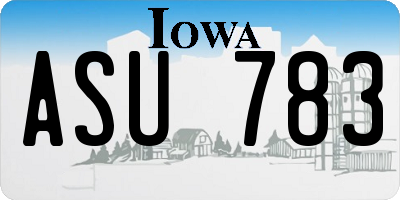 IA license plate ASU783