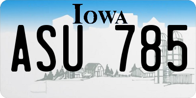 IA license plate ASU785