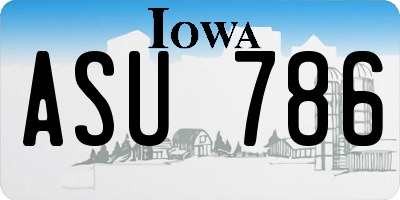 IA license plate ASU786