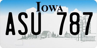 IA license plate ASU787