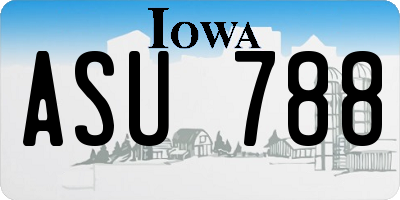 IA license plate ASU788