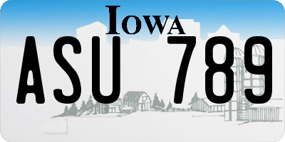 IA license plate ASU789
