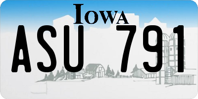 IA license plate ASU791