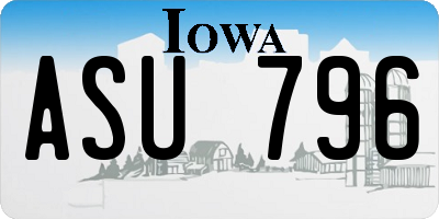 IA license plate ASU796