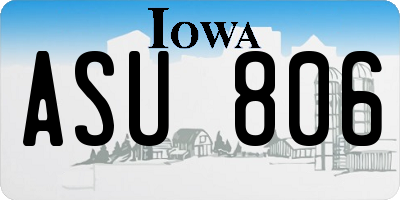 IA license plate ASU806