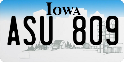 IA license plate ASU809