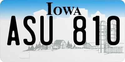 IA license plate ASU810