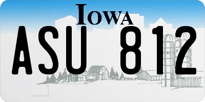IA license plate ASU812