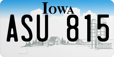 IA license plate ASU815