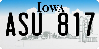 IA license plate ASU817