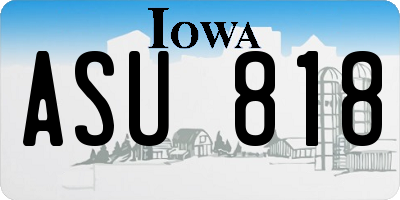 IA license plate ASU818