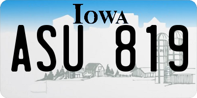 IA license plate ASU819