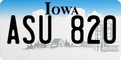 IA license plate ASU820